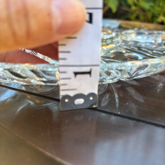 Vintage Federal Glass Clear Leaf Dot Pattern Divided Serving Charcuterie Plate - Picture 12 of 12